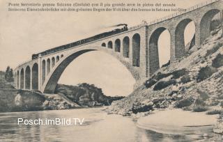 Wocheinerbahn - Salcanobrücke - Europa - alte historische Fotos Ansichten Bilder Aufnahmen Ansichtskarten 