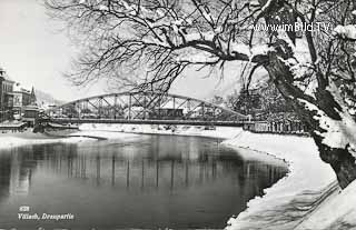Draubrücke im Winter - Oesterreich - alte historische Fotos Ansichten Bilder Aufnahmen Ansichtskarten 