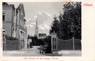 Villa Scarpa mit der evangelischen Kirche - alte historische Fotos Ansichten Bilder Aufnahmen Ansichtskarten 