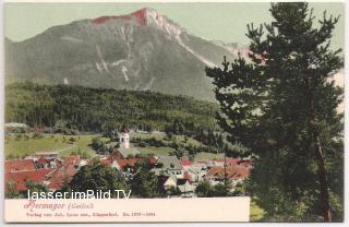 Hermagor mit Blick auf Spitzegel vor dem Brand - alte historische Fotos Ansichten Bilder Aufnahmen Ansichtskarten 