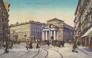 Triest, Piazza della Borsa - Friaul Julisch Venetien - alte historische Fotos Ansichten Bilder Aufnahmen Ansichtskarten 