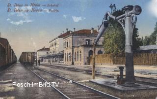 St. Peter in Krain, Bahnhof - Innerkrainer-Karstgegend (Notranjsko-kra - alte historische Fotos Ansichten Bilder Aufnahmen Ansichtskarten 