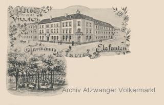 Villach, Tarmanns Hotel zum Elefanten - Oesterreich - alte historische Fotos Ansichten Bilder Aufnahmen Ansichtskarten 