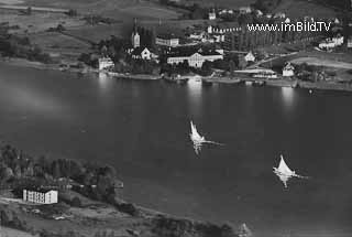 Lufbildaufnahme Ossiach - Oesterreich - alte historische Fotos Ansichten Bilder Aufnahmen Ansichtskarten 