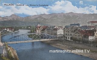 Blick auf die Draubrücke und auf die Karawanken - Oesterreich - alte historische Fotos Ansichten Bilder Aufnahmen Ansichtskarten 