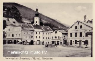 Greifenburg, Ortsansicht mit Kirche St. Katharina - Europa - alte historische Fotos Ansichten Bilder Aufnahmen Ansichtskarten 