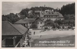 Strandhotel Aschgan mit Strandbad - Egg am Faaker See - alte historische Fotos Ansichten Bilder Aufnahmen Ansichtskarten 