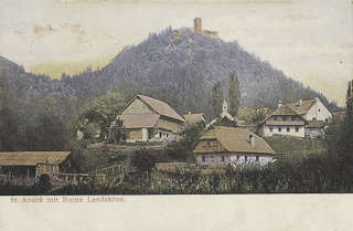 St. Andrä mit Burgruine Landskron - Villach - alte historische Fotos Ansichten Bilder Aufnahmen Ansichtskarten 