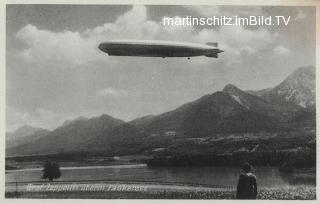 Graf Zeppelin übem Faakersee - Drobollach am Faaker See - alte historische Fotos Ansichten Bilder Aufnahmen Ansichtskarten 