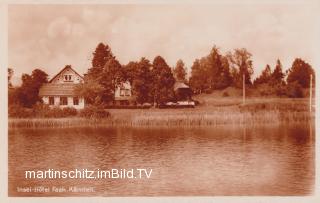Faakersee, Insel - Hotel - Finkenstein am Faaker See - alte historische Fotos Ansichten Bilder Aufnahmen Ansichtskarten 