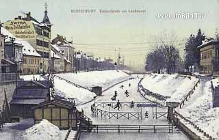 Eislaufen am Lendkanal - Villacher Vorstadt  (8. Bez) - alte historische Fotos Ansichten Bilder Aufnahmen Ansichtskarten 