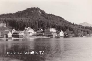 Egger Bucht mit Strandhotel Aschgan - Egg am Faaker See - alte historische Fotos Ansichten Bilder Aufnahmen Ansichtskarten 