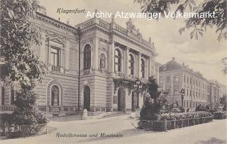 Klagenfurt, Musiksäle in der  Rudolfstraße - alte historische Fotos Ansichten Bilder Aufnahmen Ansichtskarten 