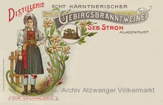 Klagenfurt, Werbekarte  Sebastian Stroh - Oesterreich - alte historische Fotos Ansichten Bilder Aufnahmen Ansichtskarten 