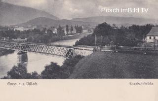 Villach, Eingleisige Eisenbahnbrücke - Villach - alte historische Fotos Ansichten Bilder Aufnahmen Ansichtskarten 