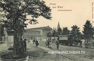 Wien, Reichsratsgebäude - Europa - alte historische Fotos Ansichten Bilder Aufnahmen Ansichtskarten 