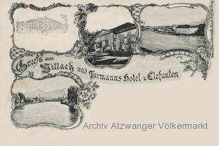Villach, Tarmanns Hotel zum Elefanten - Oesterreich - alte historische Fotos Ansichten Bilder Aufnahmen Ansichtskarten 