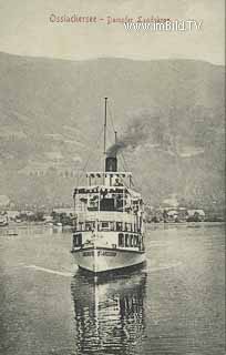 Dampfer Landskron vor Bodensdorf - Steindorf am Ossiacher See - alte historische Fotos Ansichten Bilder Aufnahmen Ansichtskarten 