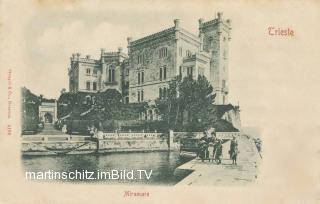 Triest, Schloss Miramare - Europa - alte historische Fotos Ansichten Bilder Aufnahmen Ansichtskarten 