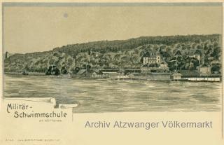 Klagenfurt, Militär-Schwimmschule - Kärnten - alte historische Fotos Ansichten Bilder Aufnahmen Ansichtskarten 