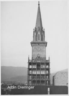 Stadtpfarrkirche St. Jakob, Kirchturmsanierung - Kirchenplatz - alte historische Fotos Ansichten Bilder Aufnahmen Ansichtskarten 