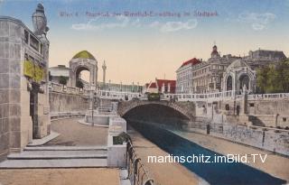 Wien, Stadtpark mit Wienfluß - Wien - alte historische Fotos Ansichten Bilder Aufnahmen Ansichtskarten 
