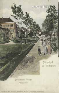 Etablissement Werzer - Parkpartie - Pörtschach am Wörther See - alte historische Fotos Ansichten Bilder Aufnahmen Ansichtskarten 