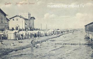 Grado, Zeltlager am Strand - Italien - alte historische Fotos Ansichten Bilder Aufnahmen Ansichtskarten 