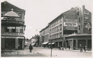 Villach Bahnhofsstrasse - alte historische Fotos Ansichten Bilder Aufnahmen Ansichtskarten 