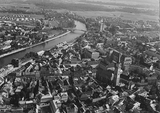 Luftbild Villacher Innenstadt - Villach-Innere Stadt - alte historische Fotos Ansichten Bilder Aufnahmen Ansichtskarten 