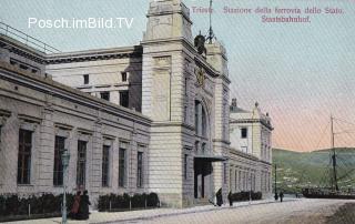 Triest, Staatsbahnhof - Italien - alte historische Fotos Ansichten Bilder Aufnahmen Ansichtskarten 