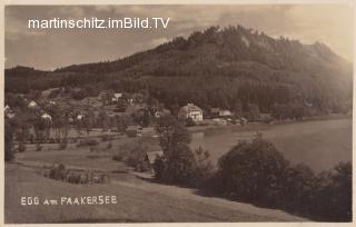 Egger Bucht mit Pension Aschgan - Egg am Faaker See - alte historische Fotos Ansichten Bilder Aufnahmen Ansichtskarten 