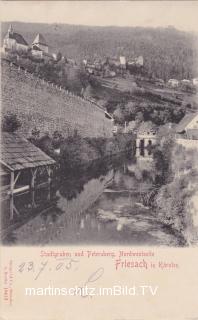 Friesach, Nordwestseite Stadtgraben und Petersburg - Kärnten - alte historische Fotos Ansichten Bilder Aufnahmen Ansichtskarten 