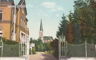 Villa Scarpa mit evangelischer Kirche - Villach(Stadt) - alte historische Fotos Ansichten Bilder Aufnahmen Ansichtskarten 