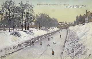 Eislaufen am Lendkanal - Villacher Vorstadt  (8. Bez) - alte historische Fotos Ansichten Bilder Aufnahmen Ansichtskarten 