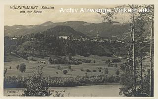 Völkermarkt mit der Drau - Kärnten - alte historische Fotos Ansichten Bilder Aufnahmen Ansichtskarten 