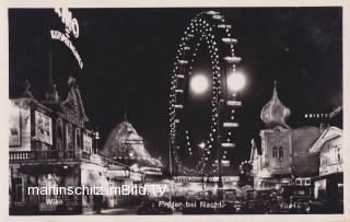 Wien, Prater bei Nacht - Wien - alte historische Fotos Ansichten Bilder Aufnahmen Ansichtskarten 