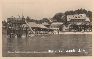 Strandhotel Aschgan mit Strandbad - Kärnten - alte historische Fotos Ansichten Bilder Aufnahmen Ansichtskarten 