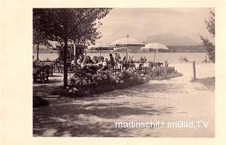 Sandbank, Strandbad Fürst mit Gastgarten  - Villach Land - alte historische Fotos Ansichten Bilder Aufnahmen Ansichtskarten 