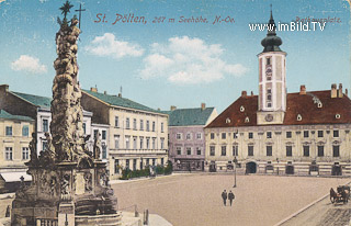 St. Pölten - Rathausplatz - Oesterreich - alte historische Fotos Ansichten Bilder Aufnahmen Ansichtskarten 