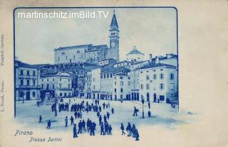 Piran, Piazza Tartini - Küsten- und Karstgebiet (Obalno-kraška) - alte historische Fotos Ansichten Bilder Aufnahmen Ansichtskarten 