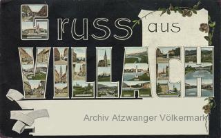 Villach, Grusskarte - Villach - alte historische Fotos Ansichten Bilder Aufnahmen Ansichtskarten 
