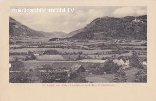 St. Andrä mit Ruine Landskron und dem Ossiachersee - Villach - alte historische Fotos Ansichten Bilder Aufnahmen Ansichtskarten 
