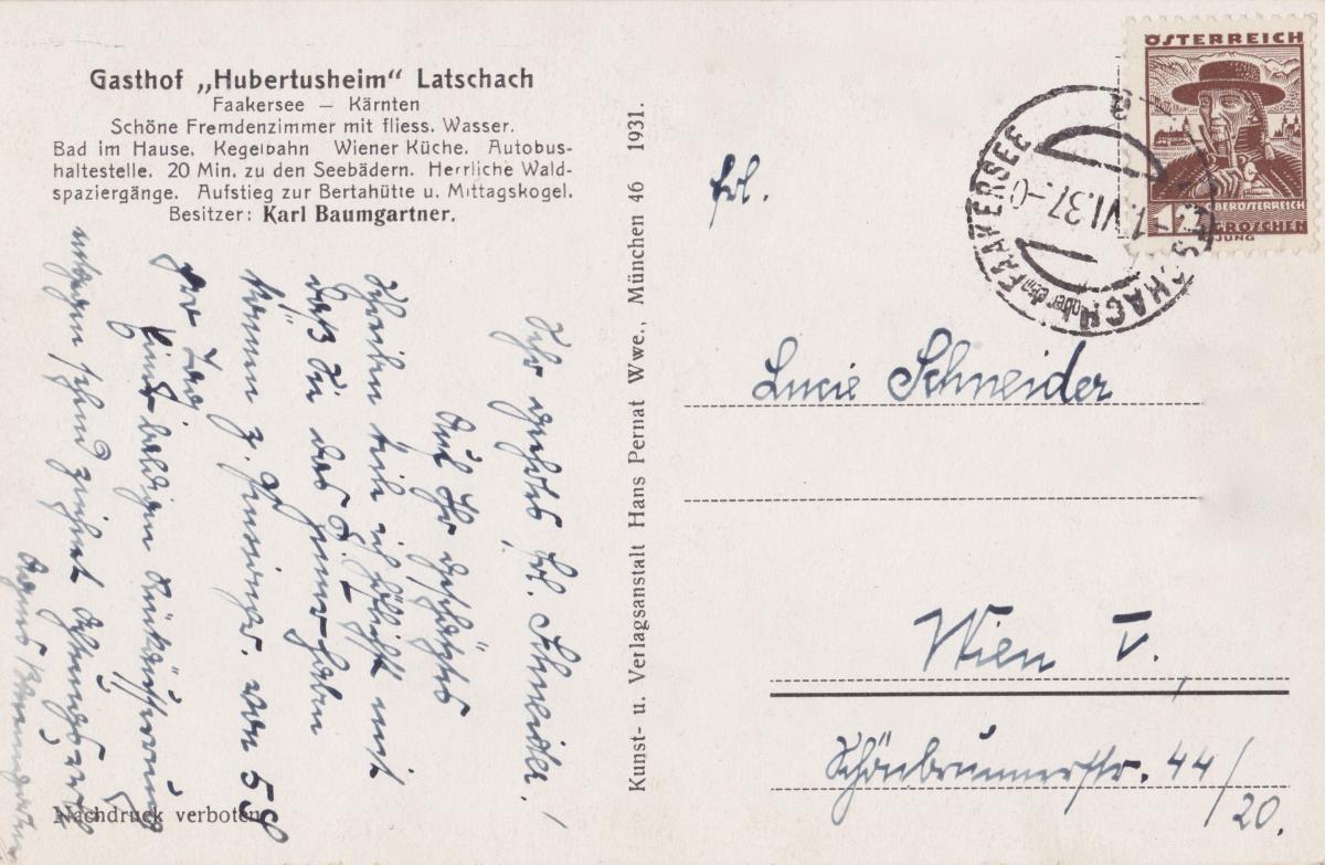 Latschach, Gasthof Hubertusheim - alte historische Fotos Ansichten Bilder Aufnahmen Ansichtskarten 