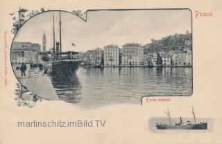 Piran Hafen - alte historische Fotos Ansichten Bilder Aufnahmen Ansichtskarten 