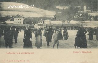 Eislaufen bei Sattendorf - alte historische Fotos Ansichten Bilder Aufnahmen Ansichtskarten 