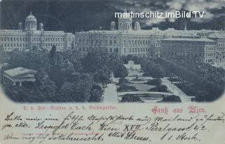 Wien, K.K. Hof Museen  - Mondscheinkarte - alte historische Fotos Ansichten Bilder Aufnahmen Ansichtskarten 