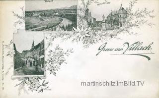 3 Bild Litho Karte - Villach - alte historische Fotos Ansichten Bilder Aufnahmen Ansichtskarten 