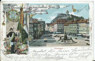 Graz - VI. Deutsches Sängerbundfest  - alte historische Fotos Ansichten Bilder Aufnahmen Ansichtskarten 