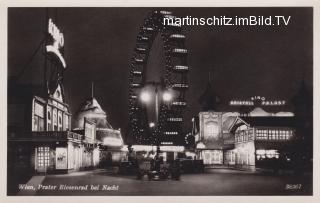Wien, Prater bei Nacht - alte historische Fotos Ansichten Bilder Aufnahmen Ansichtskarten 